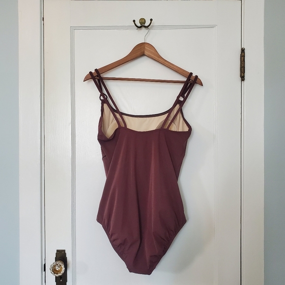 Silhouette Solutions One-Piece Bathing Suit – Plus Size 16D – Chocolate Brown - Picture 4 of 7